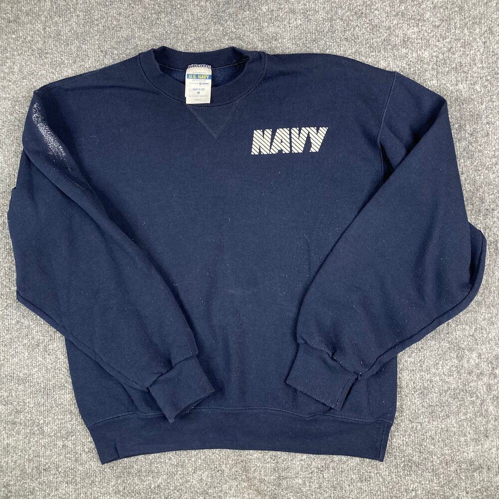 US Navy Sweatshirt Mens Size M‎ Blue Crewneck Pullover